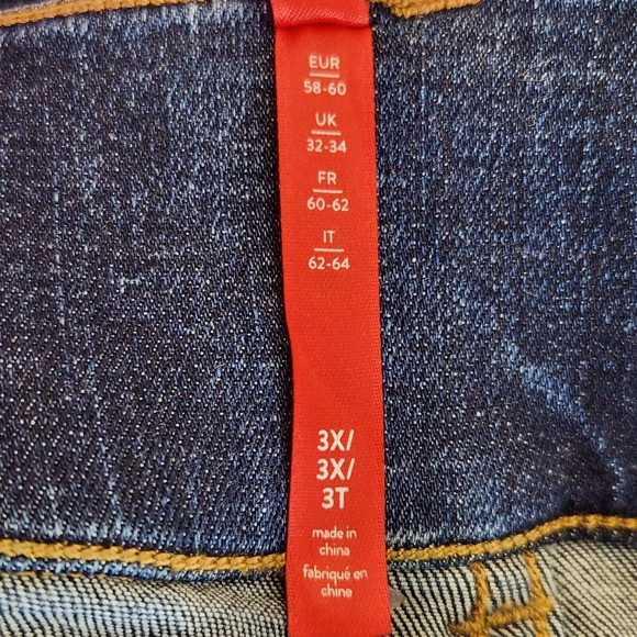 Spanx Womens Pull-On Jeans Plus Size 3X Dark Wash Flare Leg High Rise Stretch - Picture 4 of 9